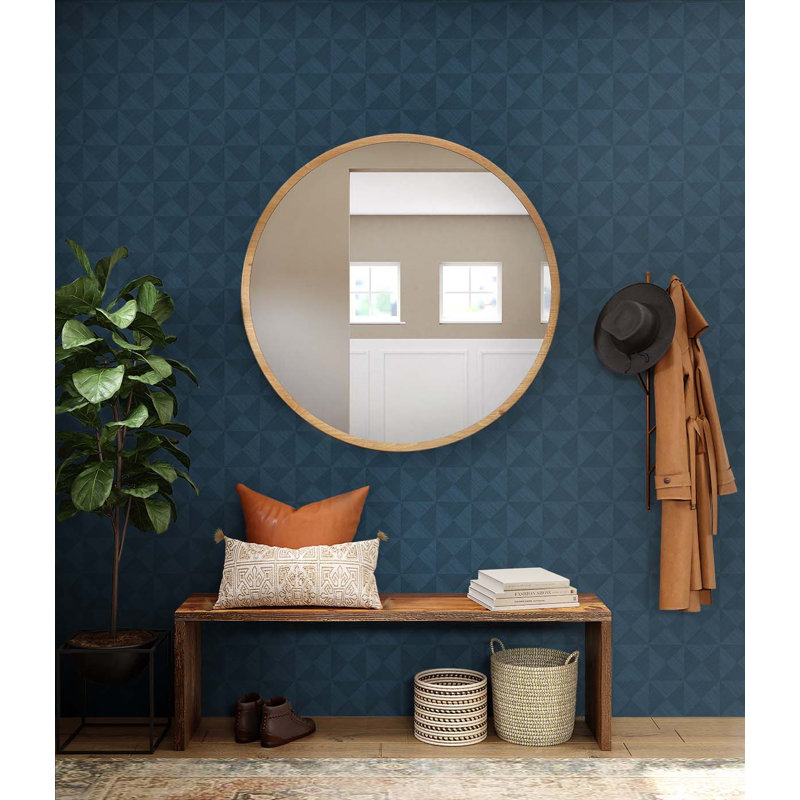 Geometric Vinyl Peel & Stick Wallpaper Roll, Denim Blue