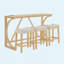 Ensemble de table de bar 59 po avec prises électriques 59 po, 3 tabourets rembourrés, ensemble de table de salle à manger 4 pièces à hauteur de comptoir-316324160-316324162