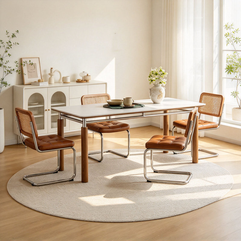 Table de salle à manger Mid-Century, 29.5" H x 63" W x 31.5" D, 5