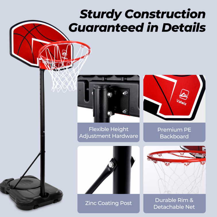 Klo Kick Included W 18\'\' | Adjustable with Pool Basketball Hoop Height Plastic Wayfair Basketball(s)
