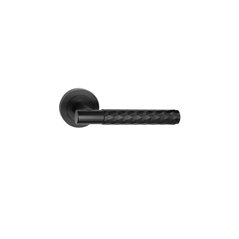 Golden Grace 1 Set Knurled Diamond Cut T-Bar Euro Lock Door Handle Set with Key and Thumbturn Barrell