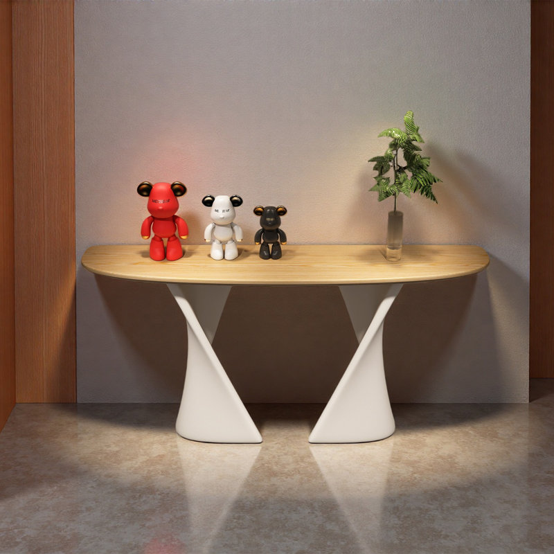 Console sculptée noyer, H 33,46 po x l 39,37 po x P 13,78 po