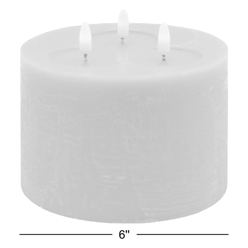 3 Wick Large Dark Champagne Flameless Candle, Yellow