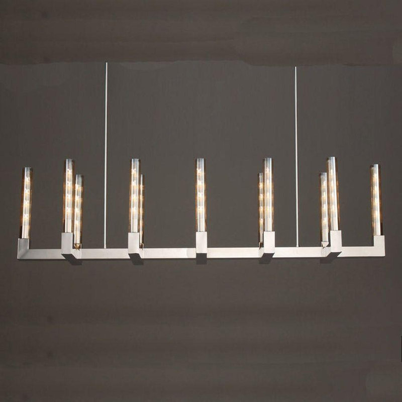 Lustre linéaire à 12 lumières Kampyli, Noir mat