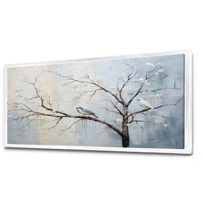 Arbre de fleurs gris gris Sprintime II - décoration murale arbre