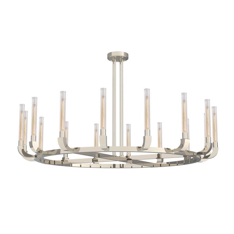 Flute 16 - Light Chandelier, Polished Nickel