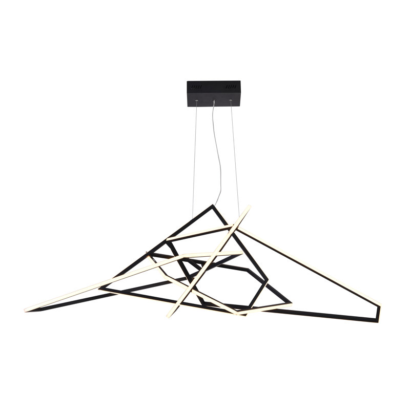 Lustre géométrique unique à 25 lumières Navil, Noir