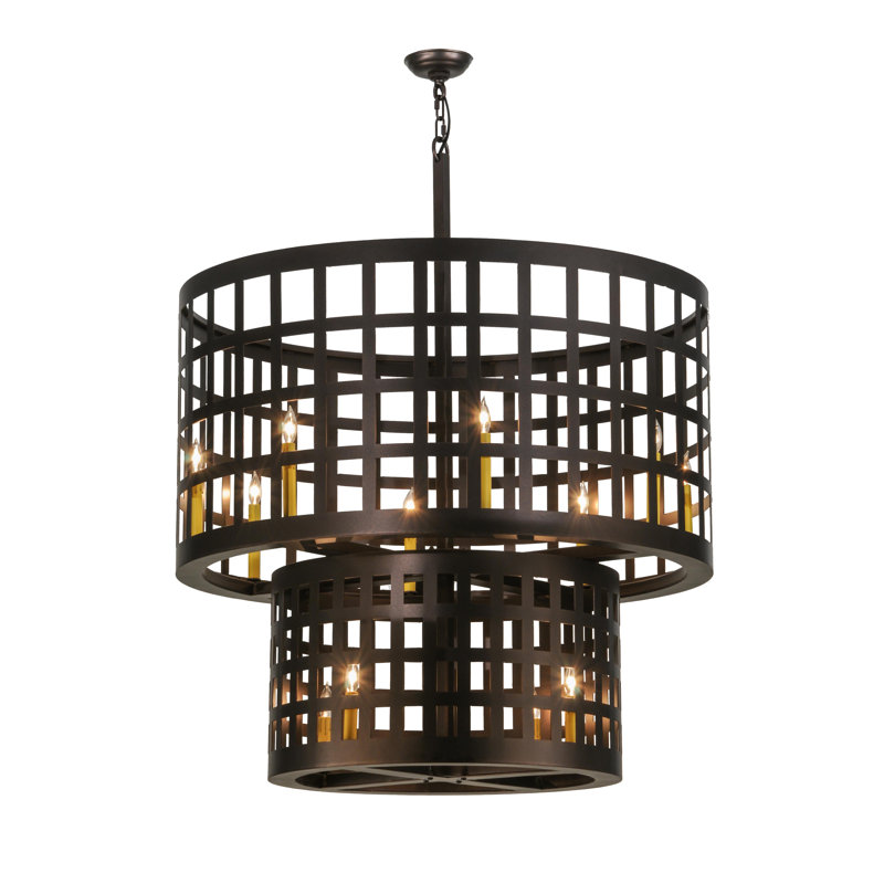 Lustre à plusieurs niveaux de style bougie 12 lumières Ronny