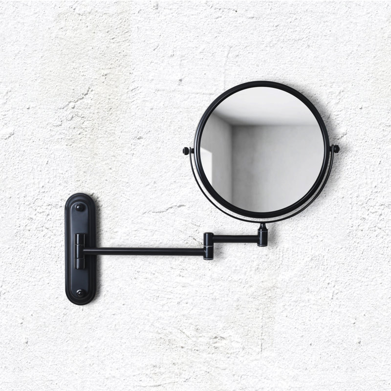 Afraz Taylor Reversible 5X Magnifying Wall Mirror - Chrome, Black