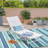  Outdoor Adjustable Chaise Lounge, Weather-Resistant Aluminum Frame Recliner with Comfortable Sling Fabric, Modern Patio Sun Lounger, White