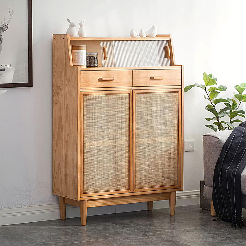 Modern Burlywood Solid wood Shoe Storage