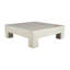 Table basse contemporaine en bois massif blanc délavé