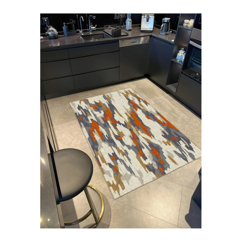 Military Creative Themed Patterned Woven Base Carpet And Washable Carpet, Rectangle 3'4" x 6'7"