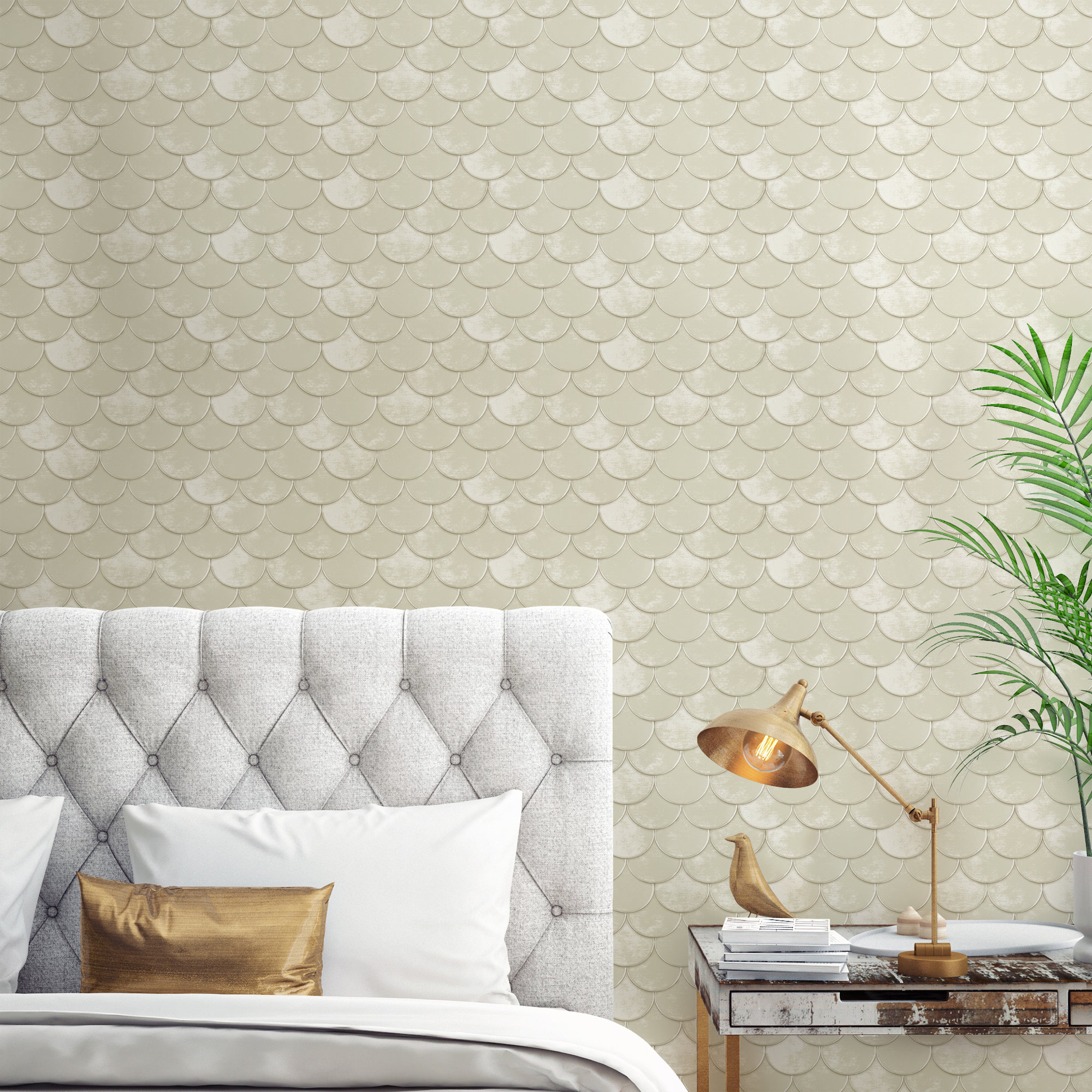 Quentin Peel & Stick Geometric Wallpaper, Pearl