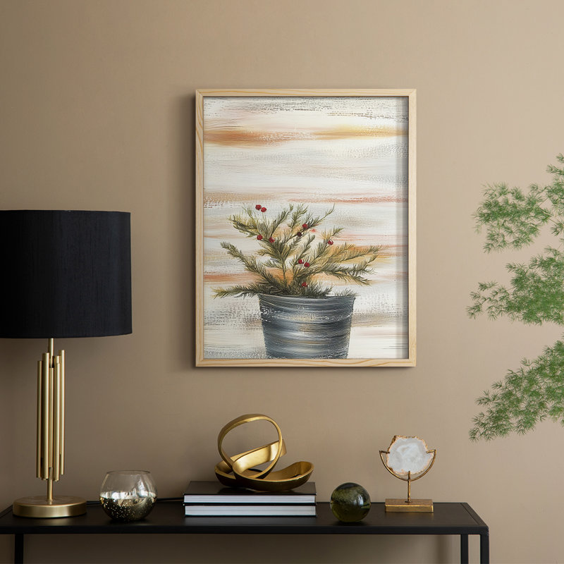 «Christmas Holiday Art DCCXLII», reproduction d'art encadrée - bois massif, Naturel, H 11 po x l 9 po