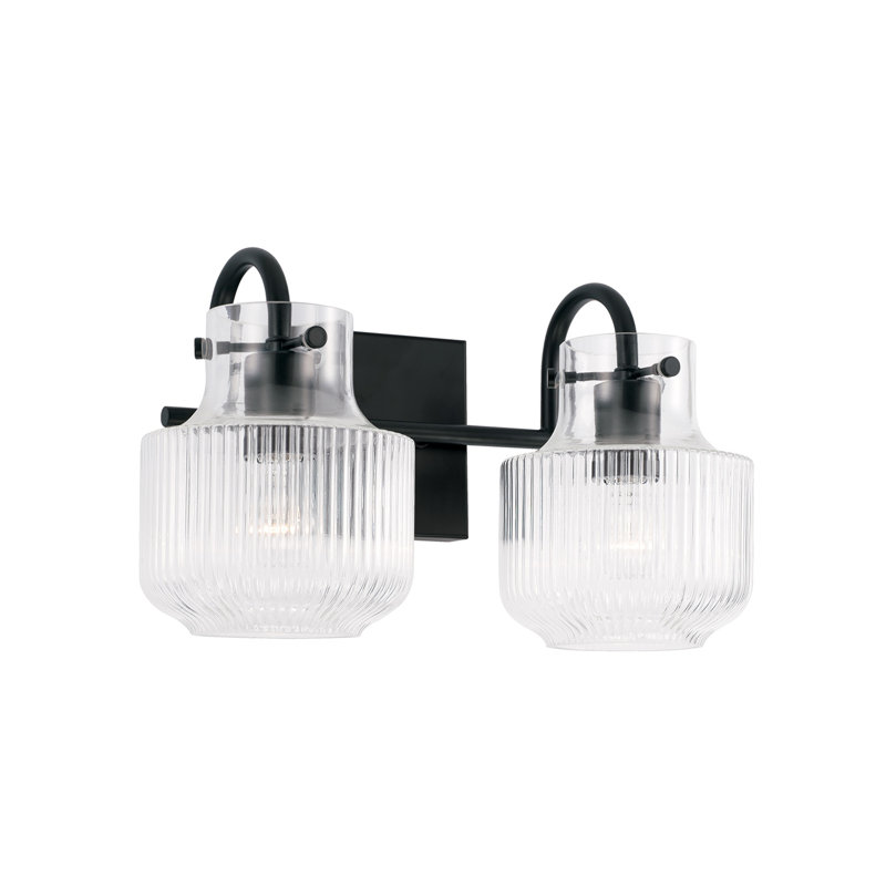 2 - Light Dimmable Vanity Light, Matte Black
