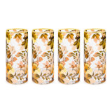 Wild Rose Highball Glass, Set Of 4