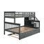 Lit superposé simple avec lit gigogne simple, boîtes de rangement, garde-corps, zones de taille de pièce de chambre grise, à utiliser-1886672549