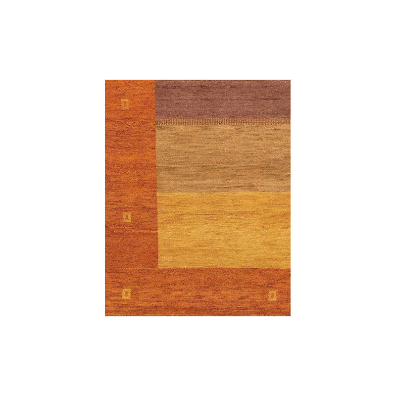 Chelsea Wool Striped Area Rug in Light Tan/Orange, Rectangle 2' x 3'