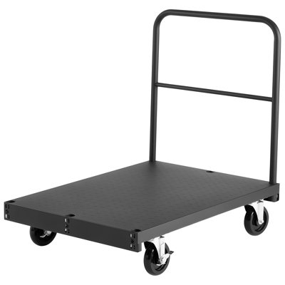 Drywall Cart 1800 lbs 36 x 24 inch Steel 1 Piece Drywall Panel Cart Black with Handrails