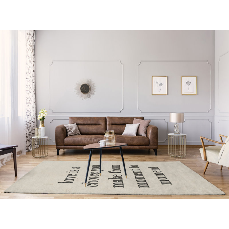Tapis de l’amour manuscrit est un en poly-chenille choice quote, Rectangle 5 pi x 7 pi