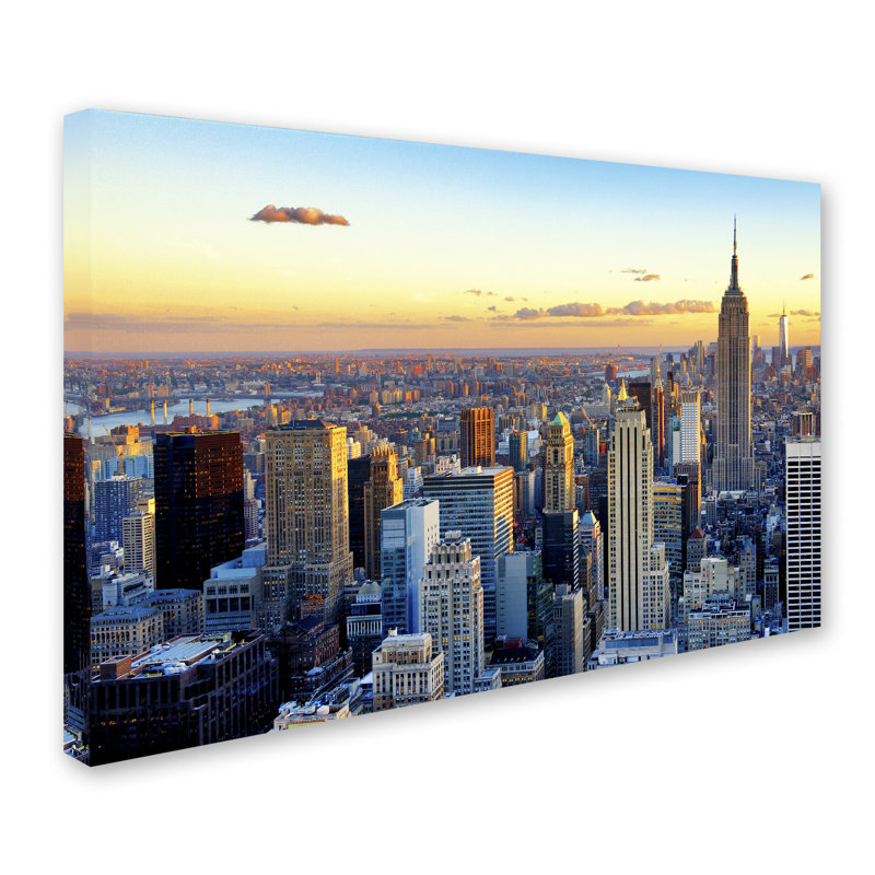 NYC at Sunset, reproduction de photo sur toile tendue, H 16 po x l 24 po x P 2 po