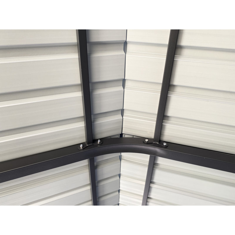 Galvanized Steel Roof Metal Carport 1220 Ft - Ample Space For Boats Gray Stable Frame Vehicle Shelter
