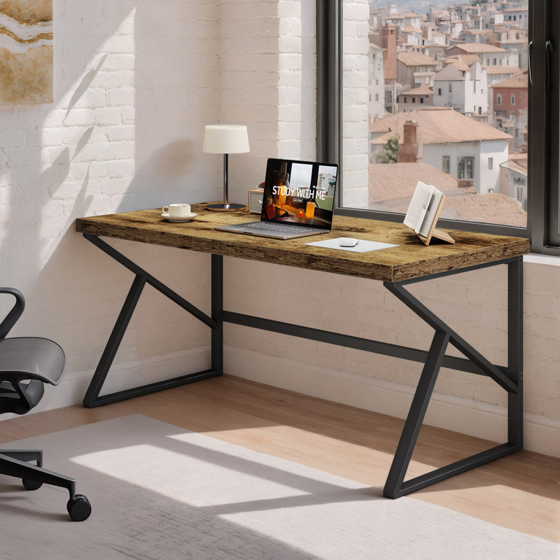 Bureau d'écriture Kelleia, H 29,5 po x l 60 po x P 23,6 po, Brun rustique