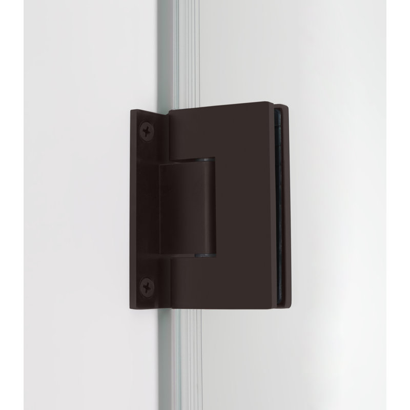 Kinkade XL 26.25"-26.75" W x 80" H Hinged Frameless Shower Door, Bronze