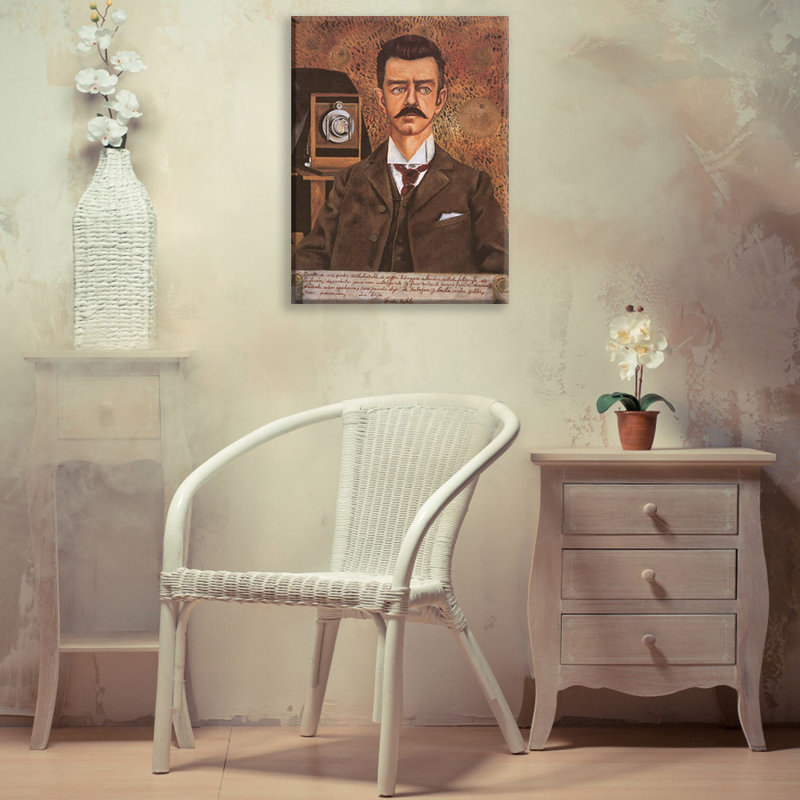 Portrait de mon père par Frida Kahlo, toile tendue avec châssis, H 24 po x l 17 po