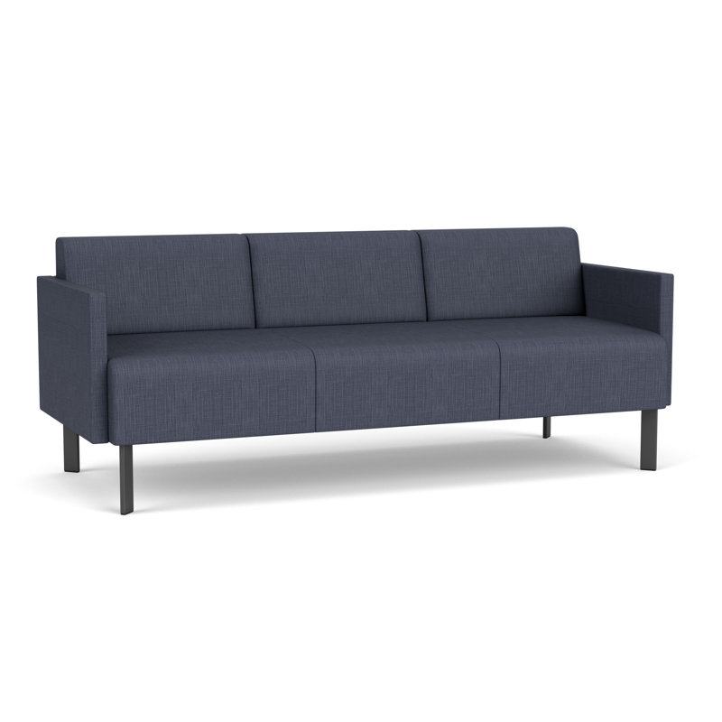 Luxe Lounge Reception Sofa, Charcoal Steel, Plot Line Navy