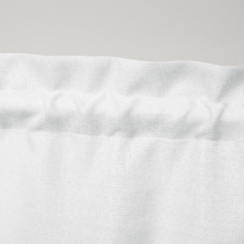 Winter White Linen-Like Scalloped Rod Pocket Valance, 54x16
