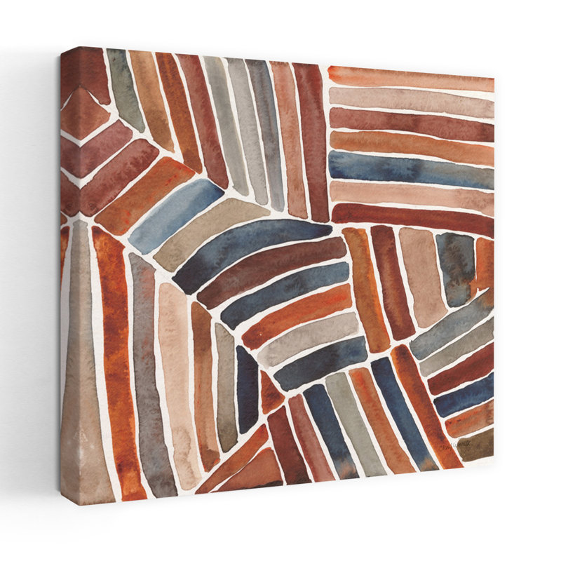 Art contemporain de sillon contemporain avec panier abstrait, H 18 po x l 18 po