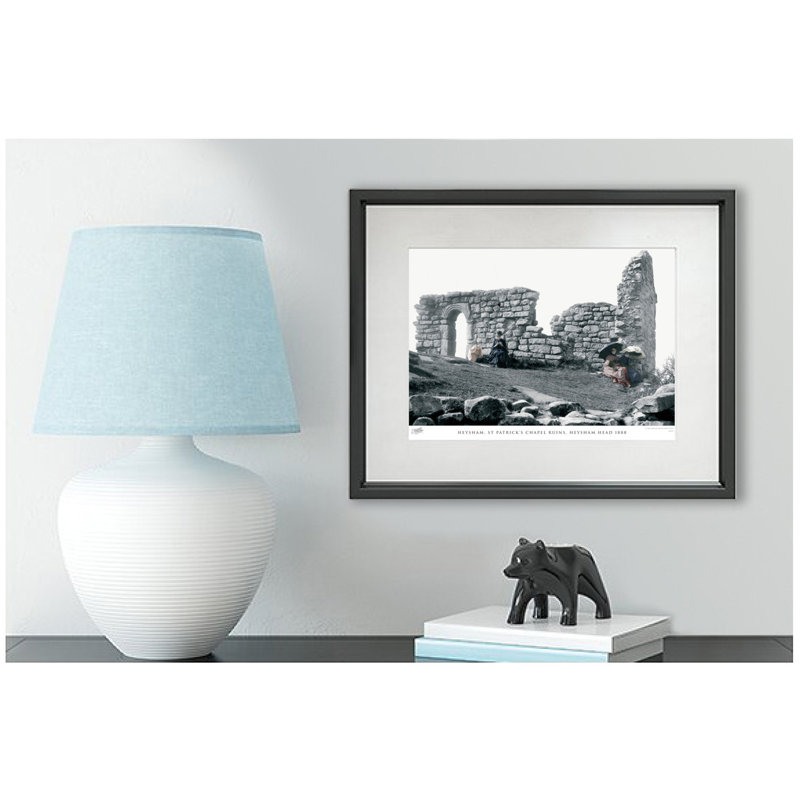 Heysham, St Patrick's Chapel Ruins, Heysham Head 1888 - Single Picture Frame Print, 60cm H x 80cm W x 2.3cm D