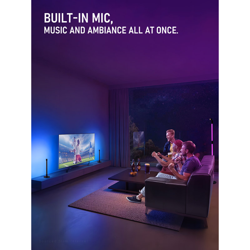 Lampe sur pied à DEL avec projecteur Dellahoy, éclairage d'arbre à 360 ° RVBB, synchro musicale, télécommande