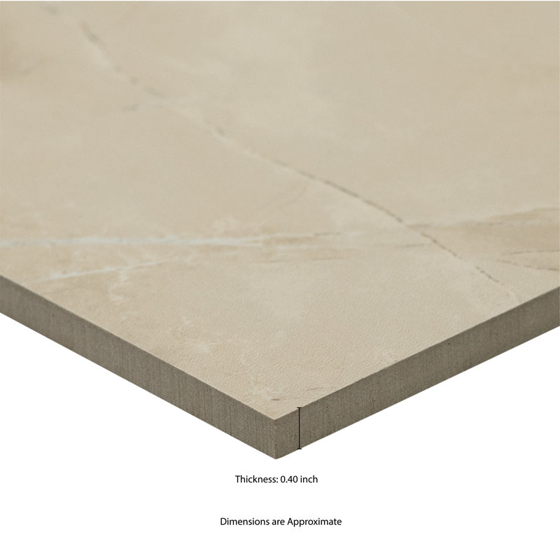 Carrelage de sol et mural en porcelaine polie aspect pierre Sonoma Sand 61 cm x 61 cm, Sable
