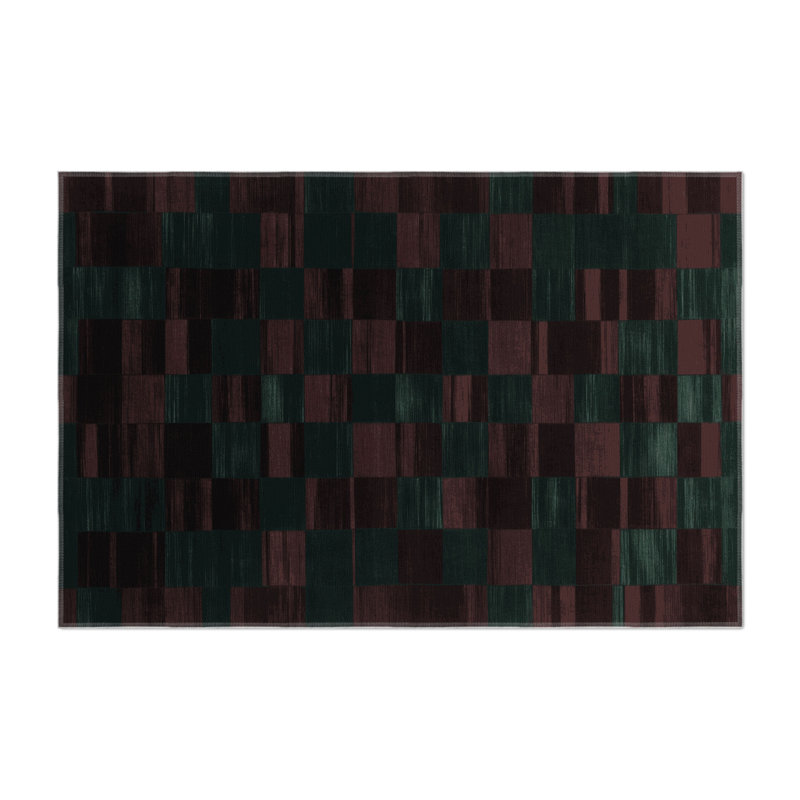 Tapis intérieur / extérieur noir à carreaux, Rectangle 9 pi x 12 pi