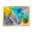 Turquoise et jaune luxe abstrait fluide - peinture sur toile-67359172-67359183