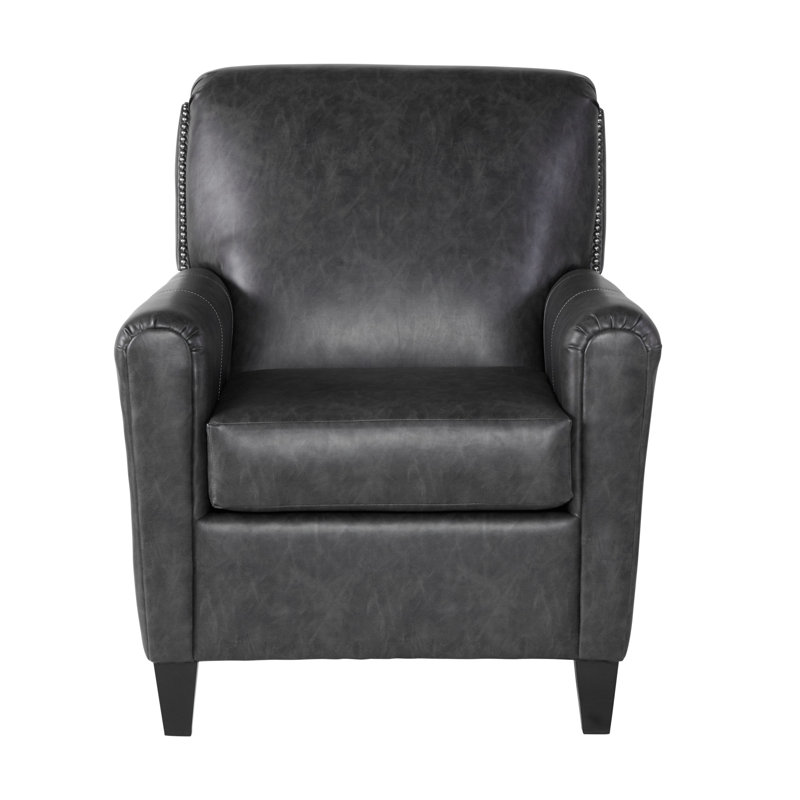 Oakmont Faux Leather Armchair, Trotter Charcoal