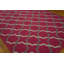 Tapis rose / gris en laine noué à la main de conception unique 6 pi x 9 pi