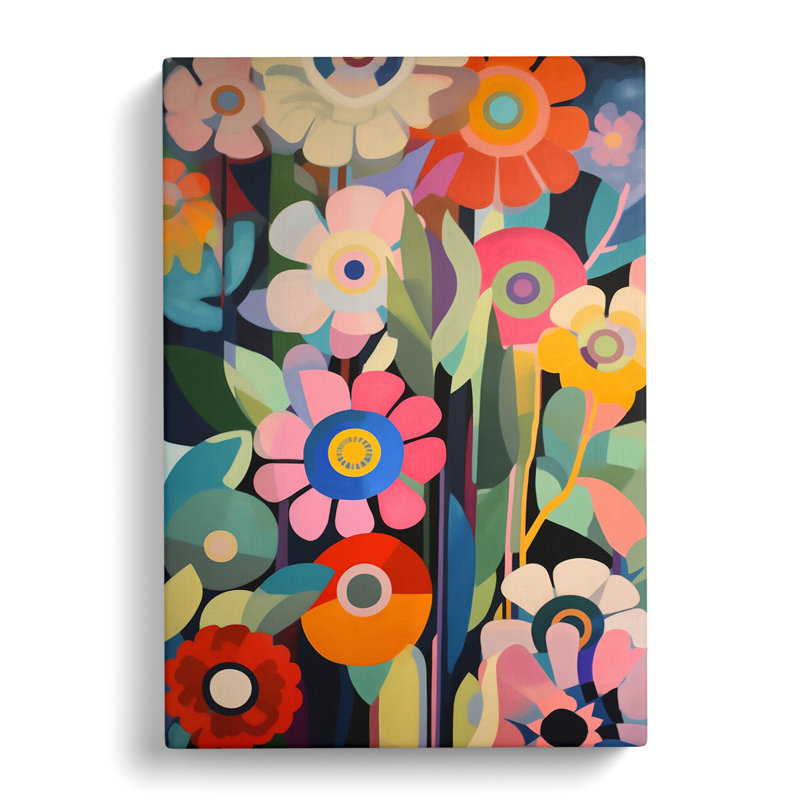Penright Flowers Retro Vol.6 - Wrapped Canvas, 60cm H x 40cm W x 3cm D