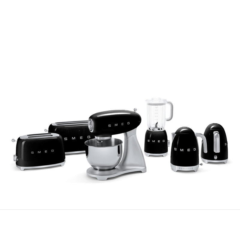 SMEG 50's Retro Style Aesthetic 2 Slice Toaster, Black