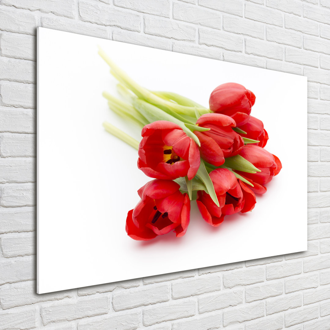 Glasbild Rote Tulpen