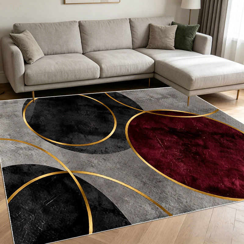 Light luxury geometric art carpet, soft and easy to clean, suitable for living room, bedroom, dining room, office and other indoor spaces