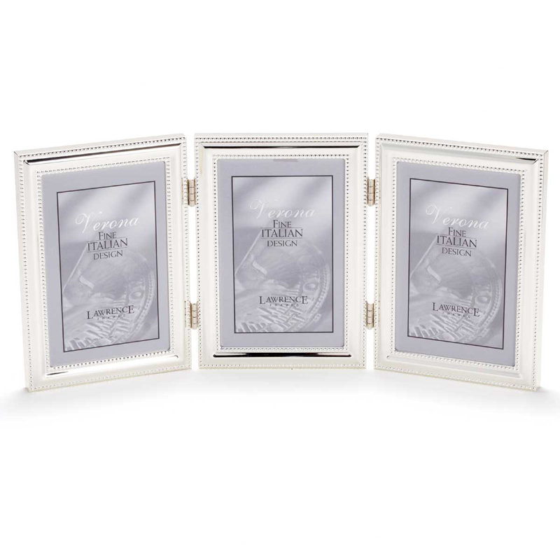 Metal Picture Frame, 5" x 7", Silver with Beading