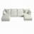 158" U-Shaped Down Filled Modular Sectional Sofa With 2 Storage Ottomans, Beige-1580354829