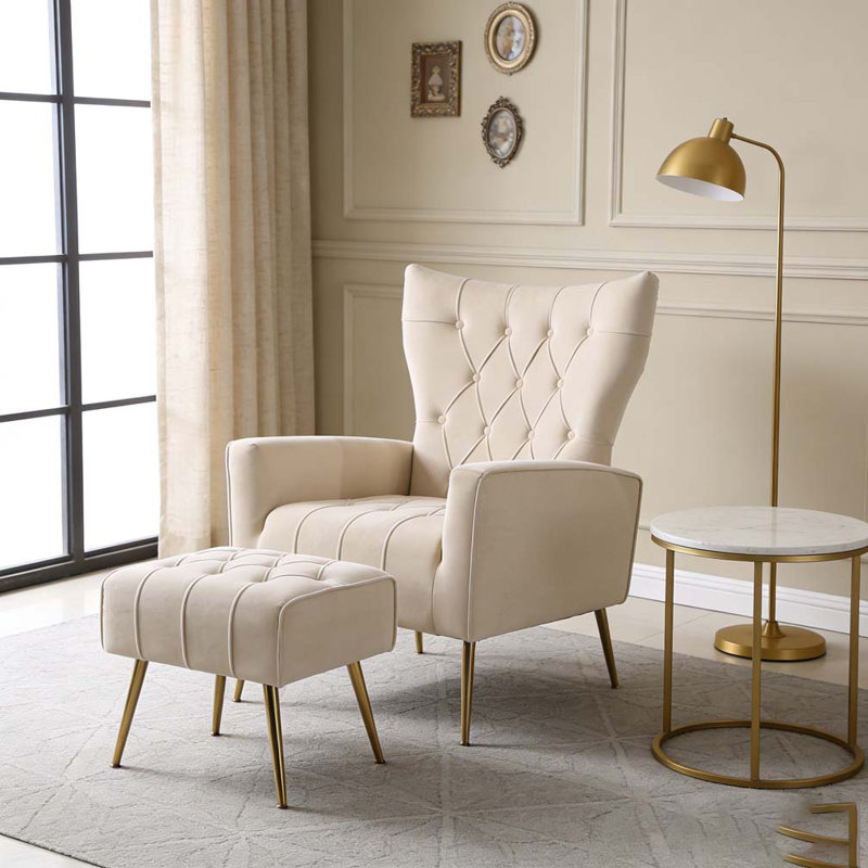 Chaise d'appoint moderne avec repose-pieds