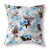 Bleu / brun / floral argenté
