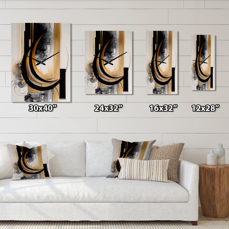 Touch Art Deco II - Horloges murales modernes, H 40 po x l 30 po x P 1 po