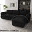 Repose-pieds large en velours côtelé Knaack, grand siège avec housse de coussin amovible-1009451652